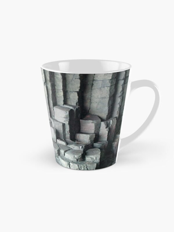 Basalt Columns Tall Mug showing the design when the handle is on the right