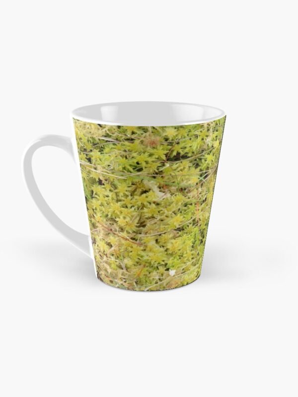 A Bed of Sphagnum Moss tall mug - with the handle at the left-hand side