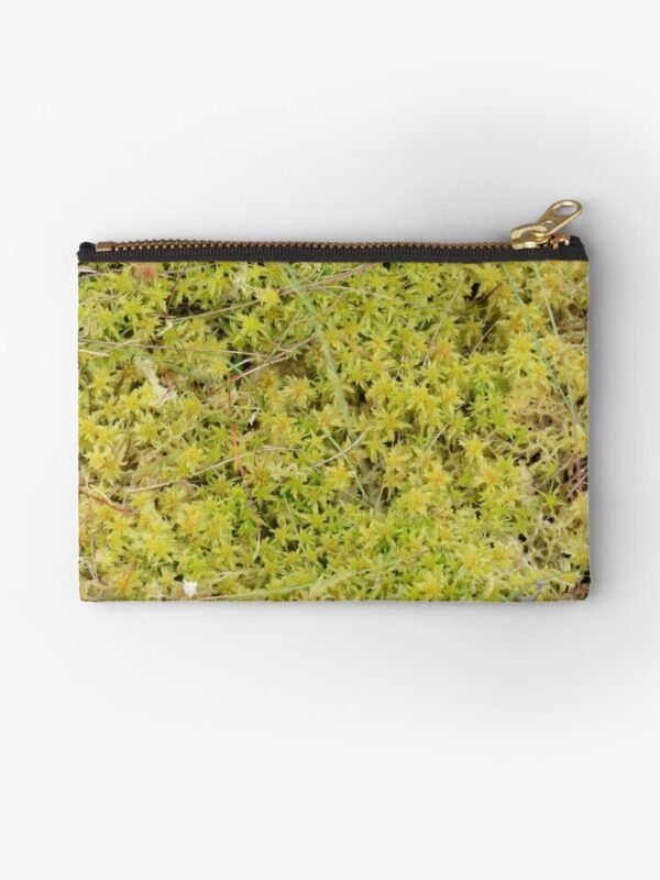 A Bed of Sphagnum Moss zipper pouch