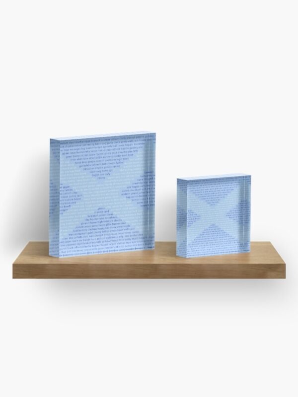 Two different sized acrylic blocks with the Scots Words In A Saltire design
