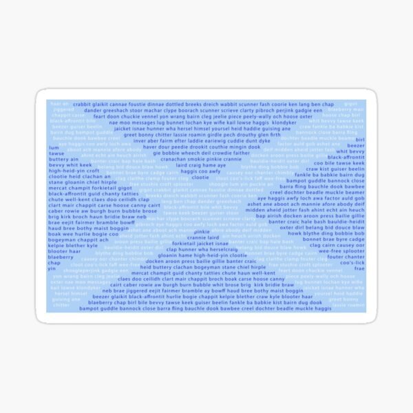 A sticker with the Scots Words In A Saltire design.
