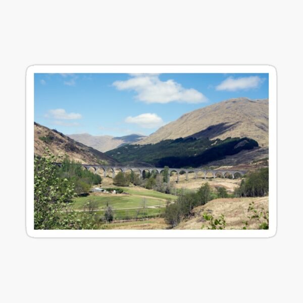 A sticker with a photo of the Glenfinnan viaduct printed onto it.