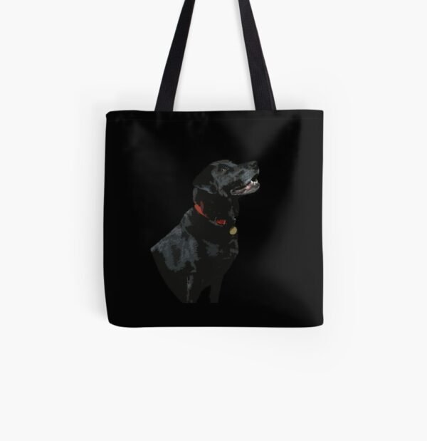 Adoration of a Black Labrador All Over Print Tote Bag