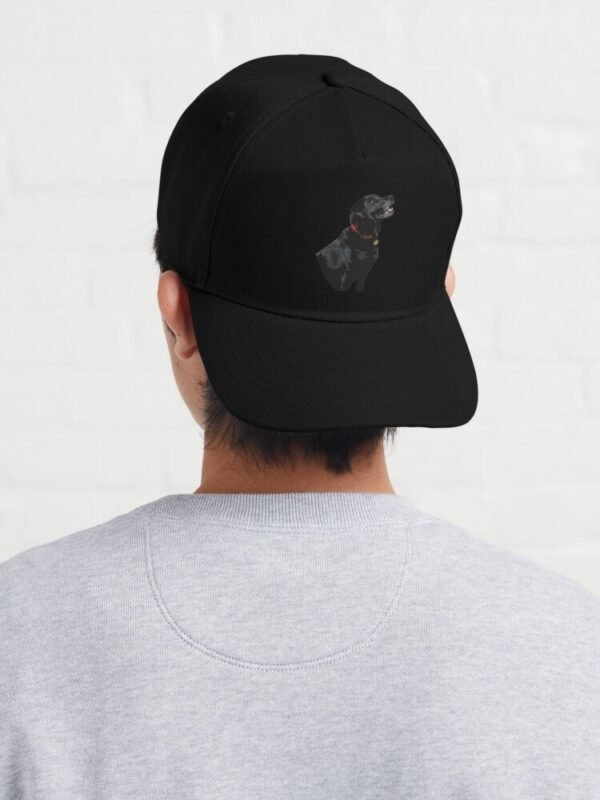 Adoration of a Black Labrador Baseball Cap - worn back to front by a young male