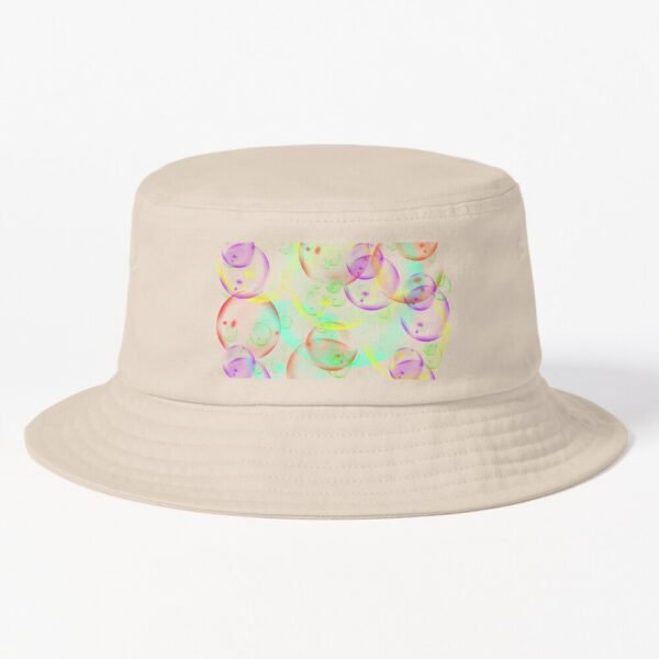 A bucket hat sporting the "I wandered Freely As A Bubble" design