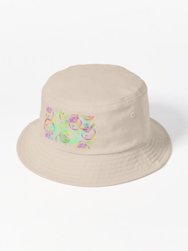 A bucket hat sporting the "I wandered Freely As A Bubble" design